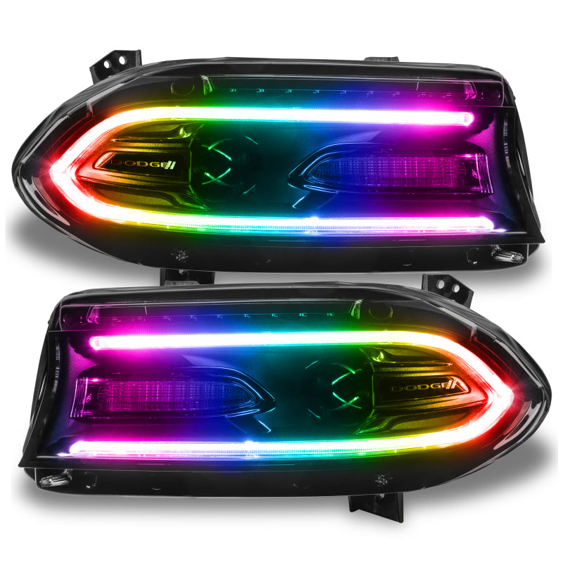 ORACLE ColorSHIFT RGB+W DRL Replacement Kit for 2015-2021 Dodge Charger, showcasing vibrant color options and sleek design.