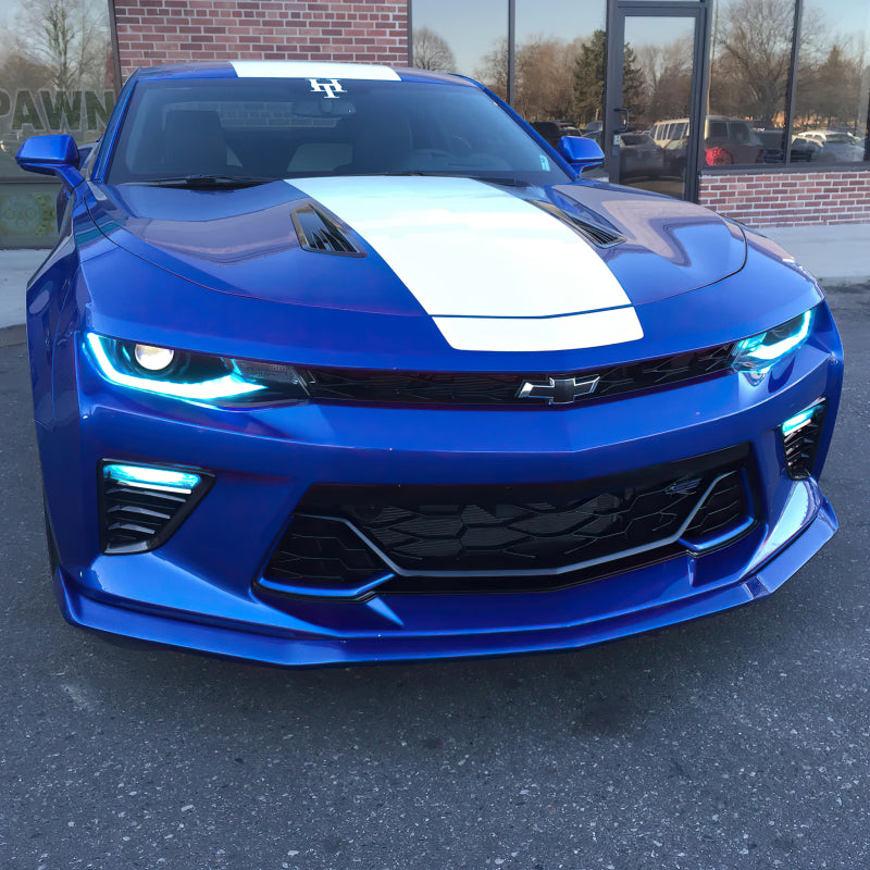 Oracle RGB+W Headlight DRL Upgrade Kit for 2016-2018 Chevy Camaro, showcasing vibrant color options and sleek design.