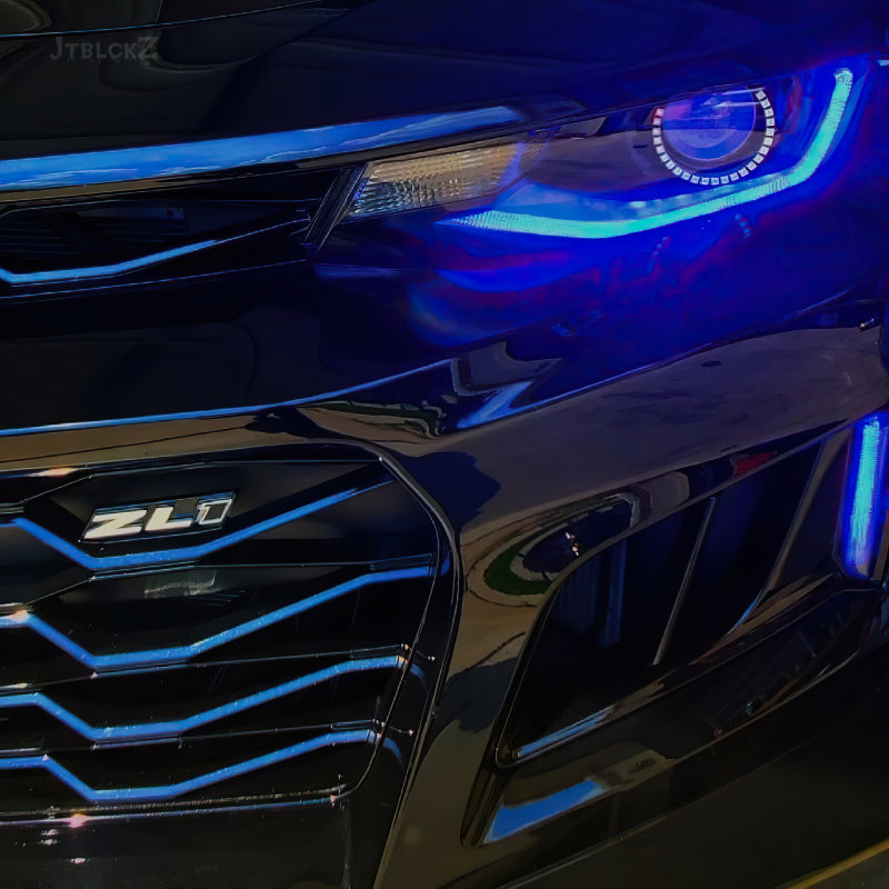 Oracle RGB+W Headlight DRL Upgrade Kit for 2016-2018 Chevy Camaro, showcasing vibrant color options and sleek design.