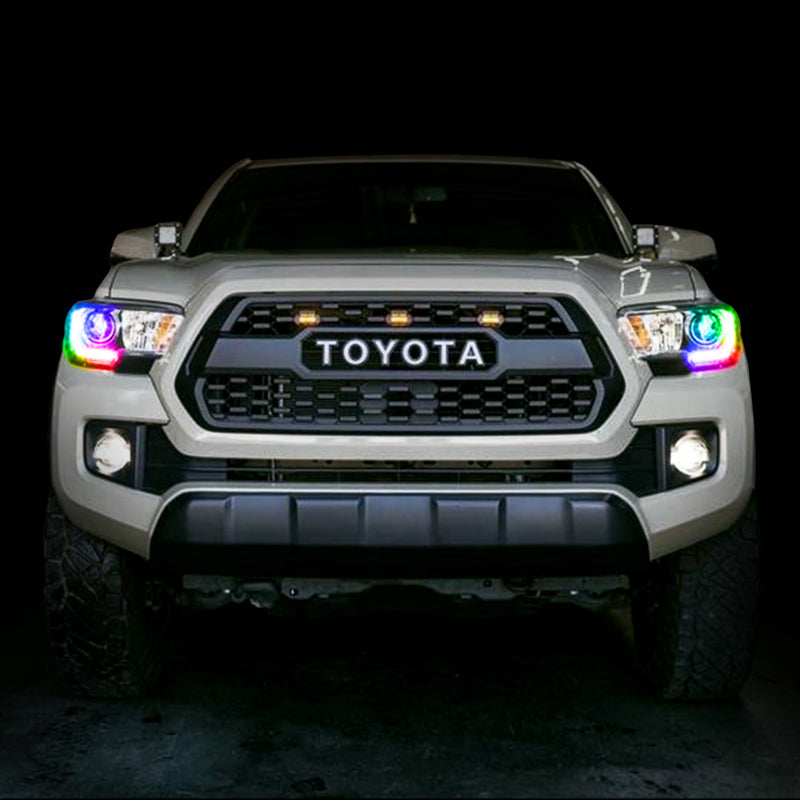 ORACLE Lighting Dynamic RGBW Headlight DRL Upgrade Kit for 2016-2021 Toyota Tacoma, showcasing vibrant color options and sleek design.