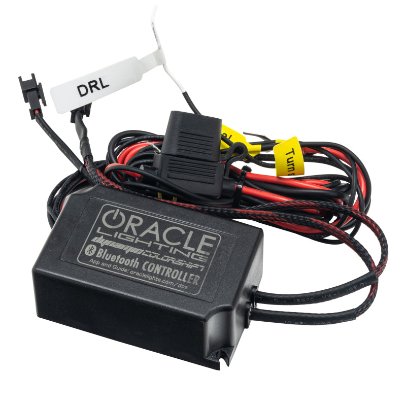 Oracle Dynamic DRL Upgrade Halo Kit for 2018-2021 Ford Mustang showcasing vibrant RGB lighting and sleek design.