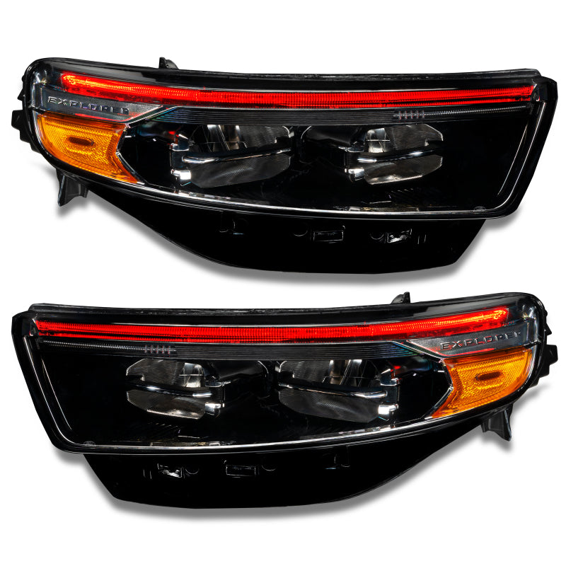 Oracle Dynamic RGB Headlight DRL Upgrade Kit for 2020-2022 Ford Explorer showcasing vibrant colors and LED technology.