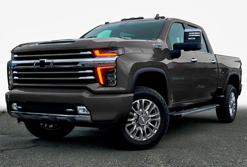 Oracle RGB+W Headlight DRL Upgrade Kit for 2020-2021 Chevy Silverado 2500/3500, showcasing vibrant color options and sleek design.