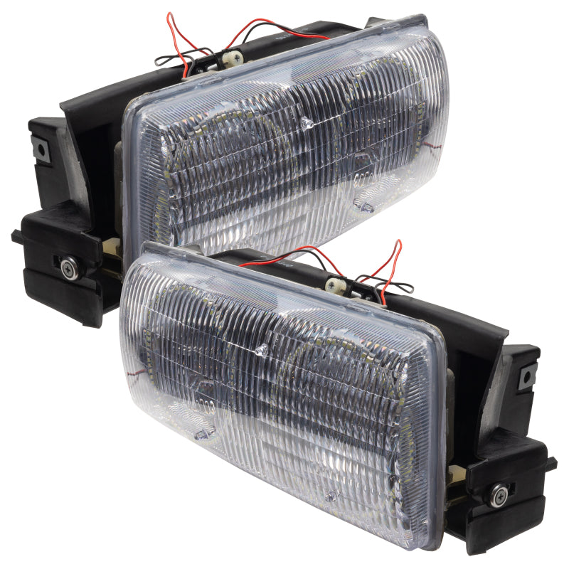 Oracle 78-96 Chevy Caprice SMD headlights with ColorSHIFT technology, showcasing chrome and black housing options.