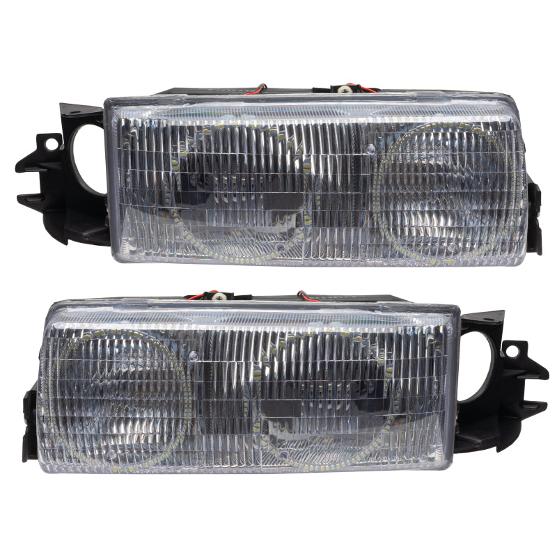 Oracle 78-96 Chevy Caprice SMD headlights with ColorSHIFT technology, showcasing chrome and black housing options.