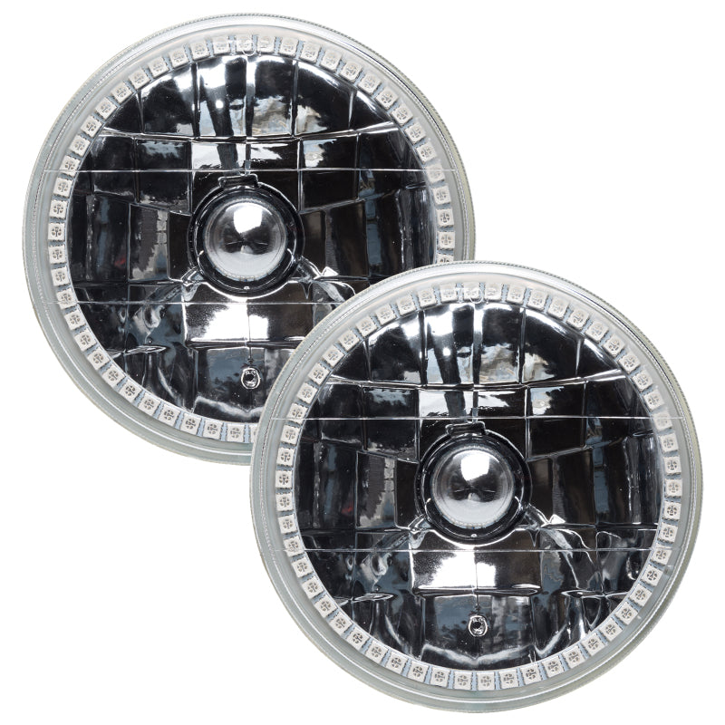 Oracle 97-06 Jeep Wrangler TJ SMD Headlights with ColorSHIFT technology, featuring Chrome and Black housing options.