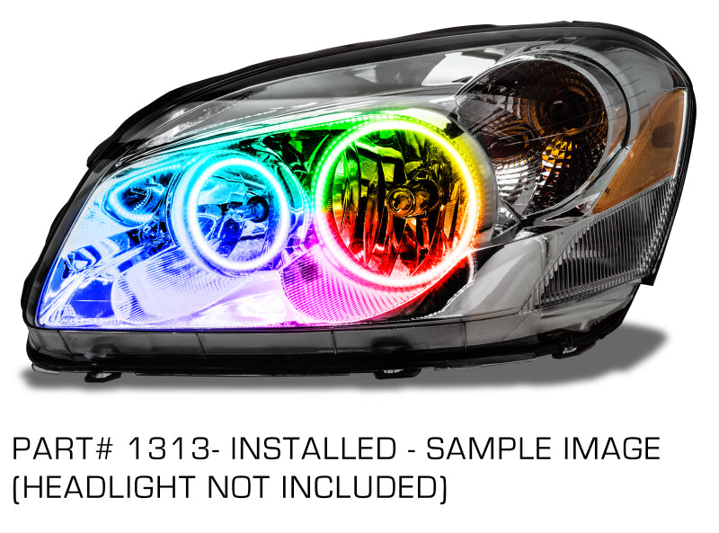 Oracle Buick Lucerne Halo Kit featuring ColorSHIFT technology with 2.0 Controller, showcasing bright LED rings.