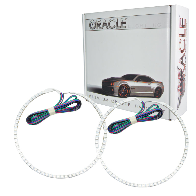 Oracle Chevrolet Camaro 10-13 Halo Kit featuring ColorSHIFT technology with a 2.0 controller, showcasing vibrant LED rings.