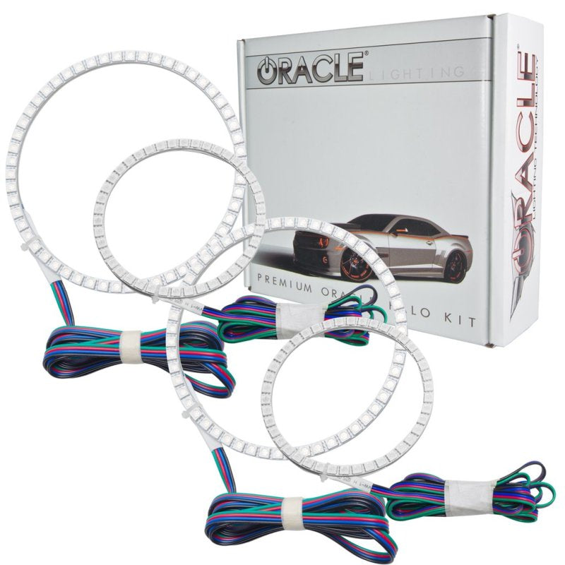 Oracle Chevrolet Malibu 04-07 Halo Kit with ColorSHIFT technology and BC1 Controller, showcasing vibrant LED rings.