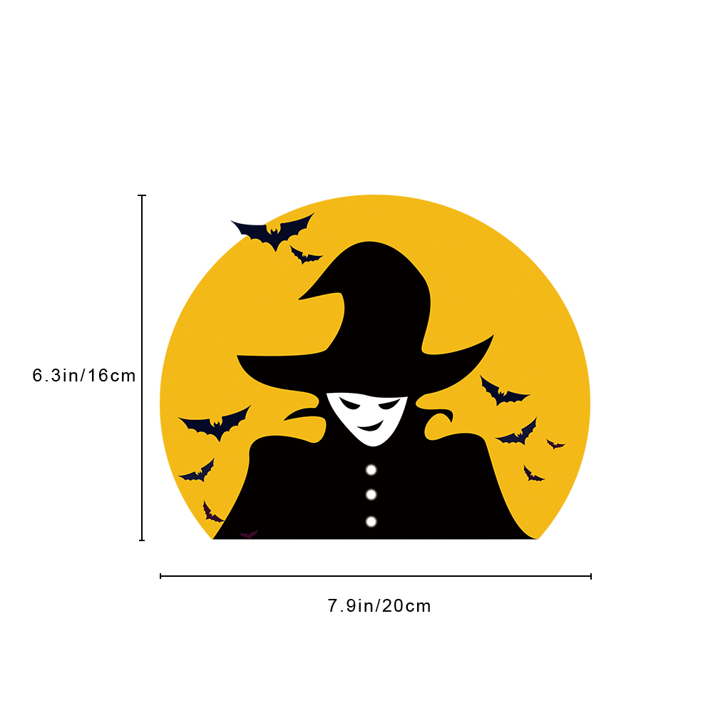 Silhouette of witch with bats