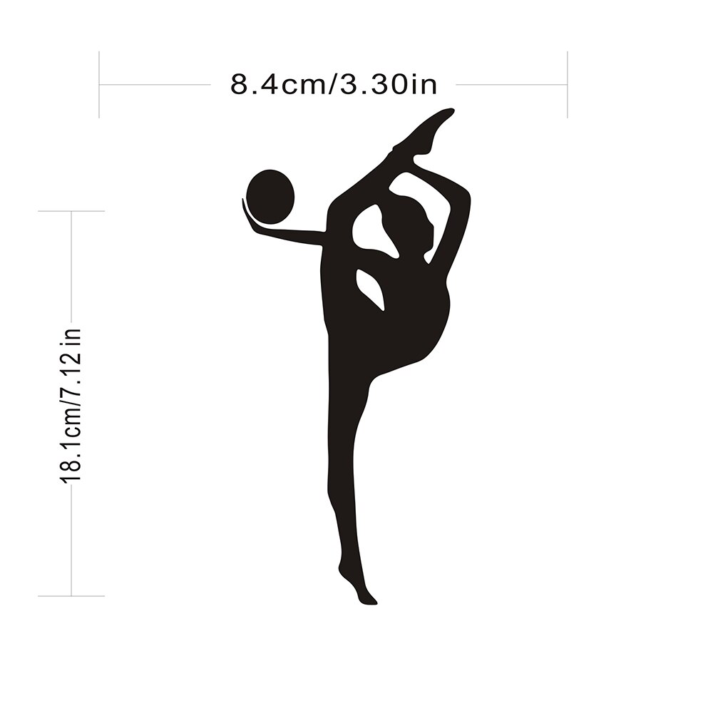 Silhouette of gymnast with ball.