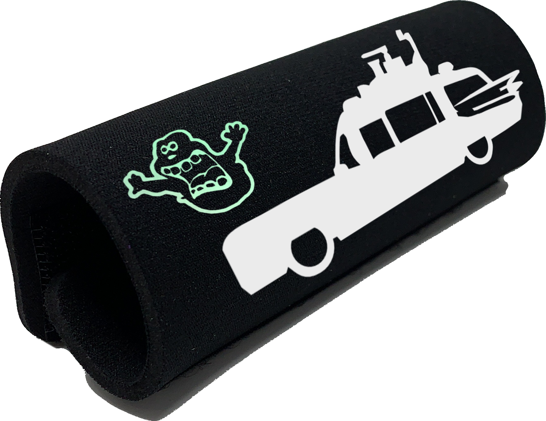 The Ghostbuster Grip featuring Slimer artwork that glows in the dark, designed for vehicle comfort and style.