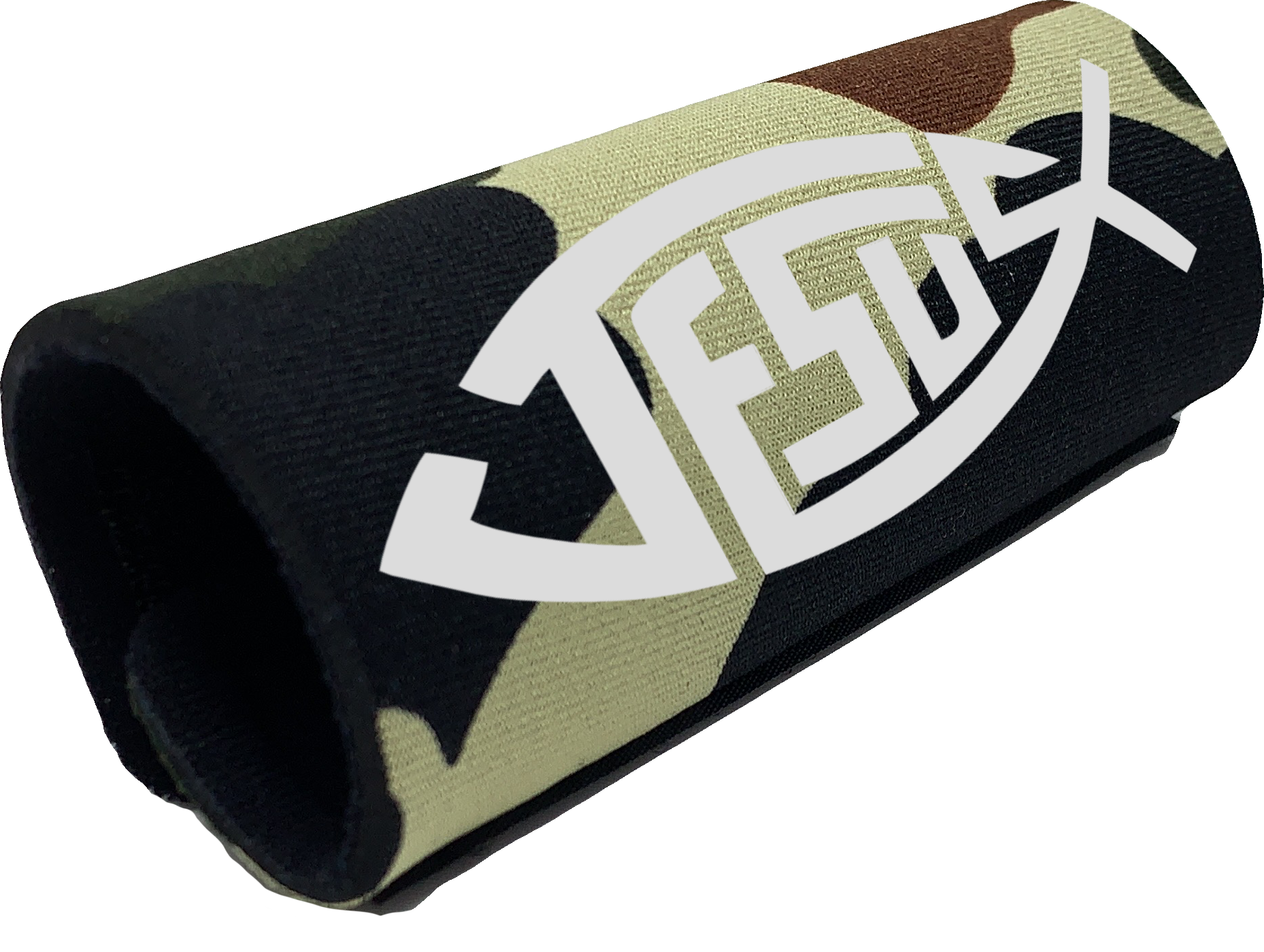 The Jesus Fish Grip featuring smooth artwork and a soft base, available in various colors for vehicle interiors.