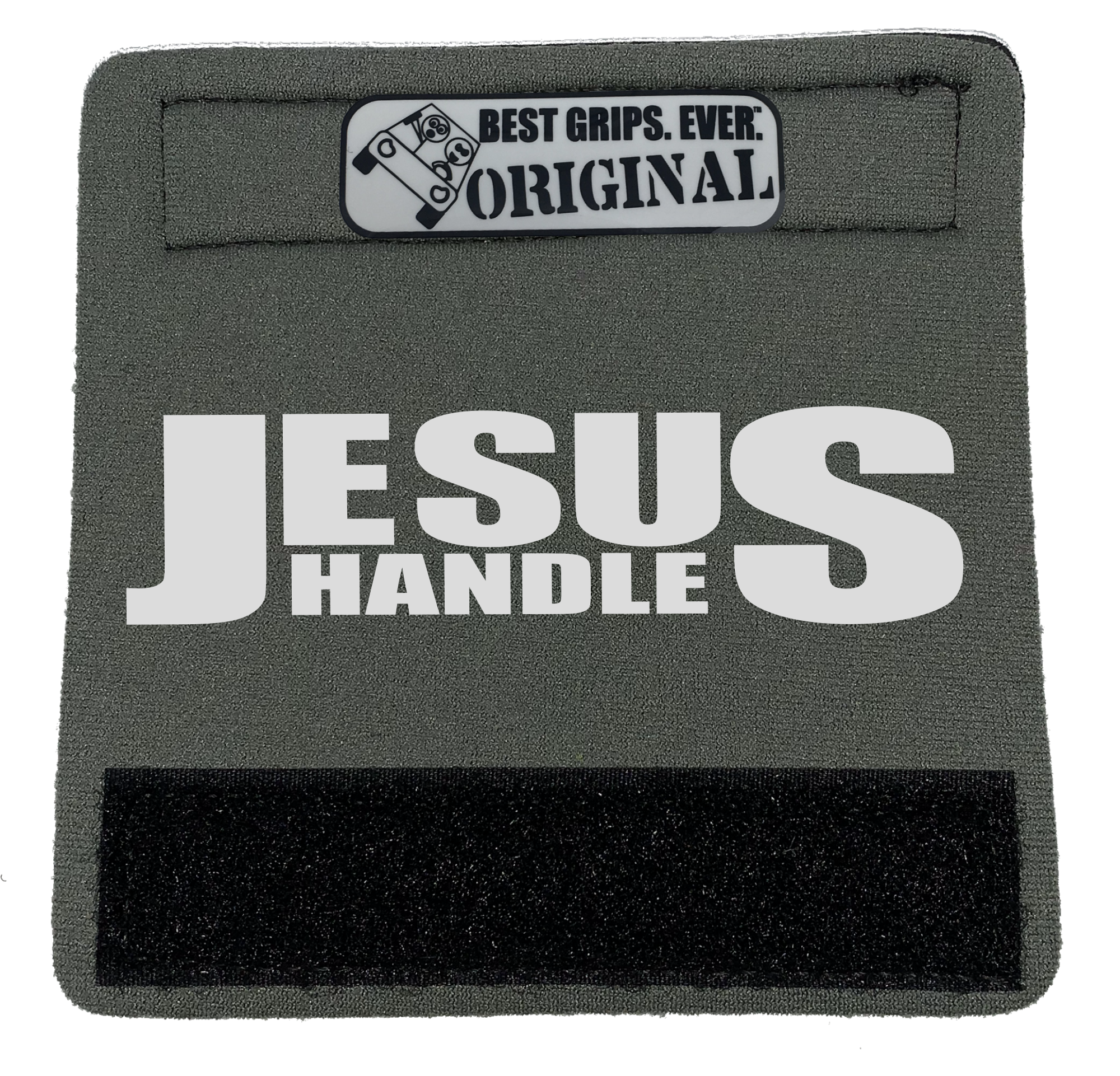 The Jesus Handle featuring smooth artwork and a soft base, designed for vehicle comfort and style.