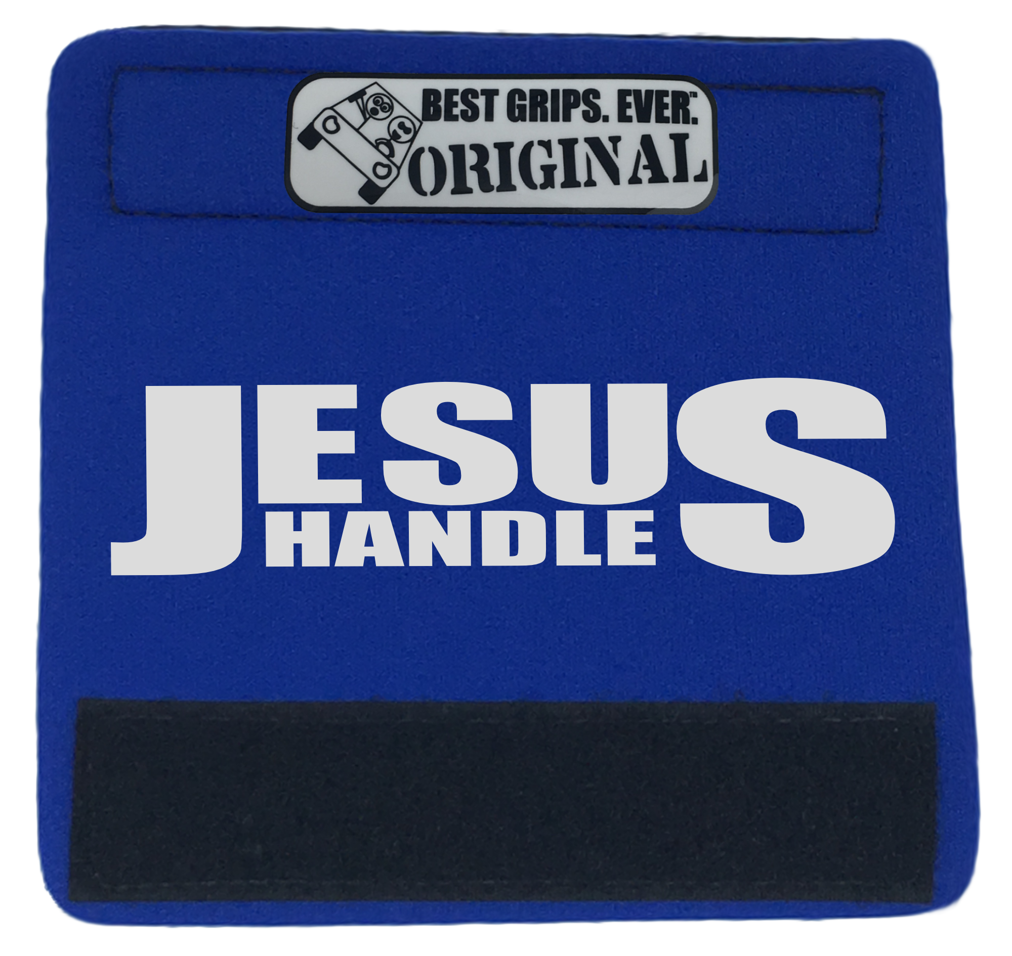 The Jesus Handle featuring smooth artwork and a soft base, designed for vehicle comfort and style.