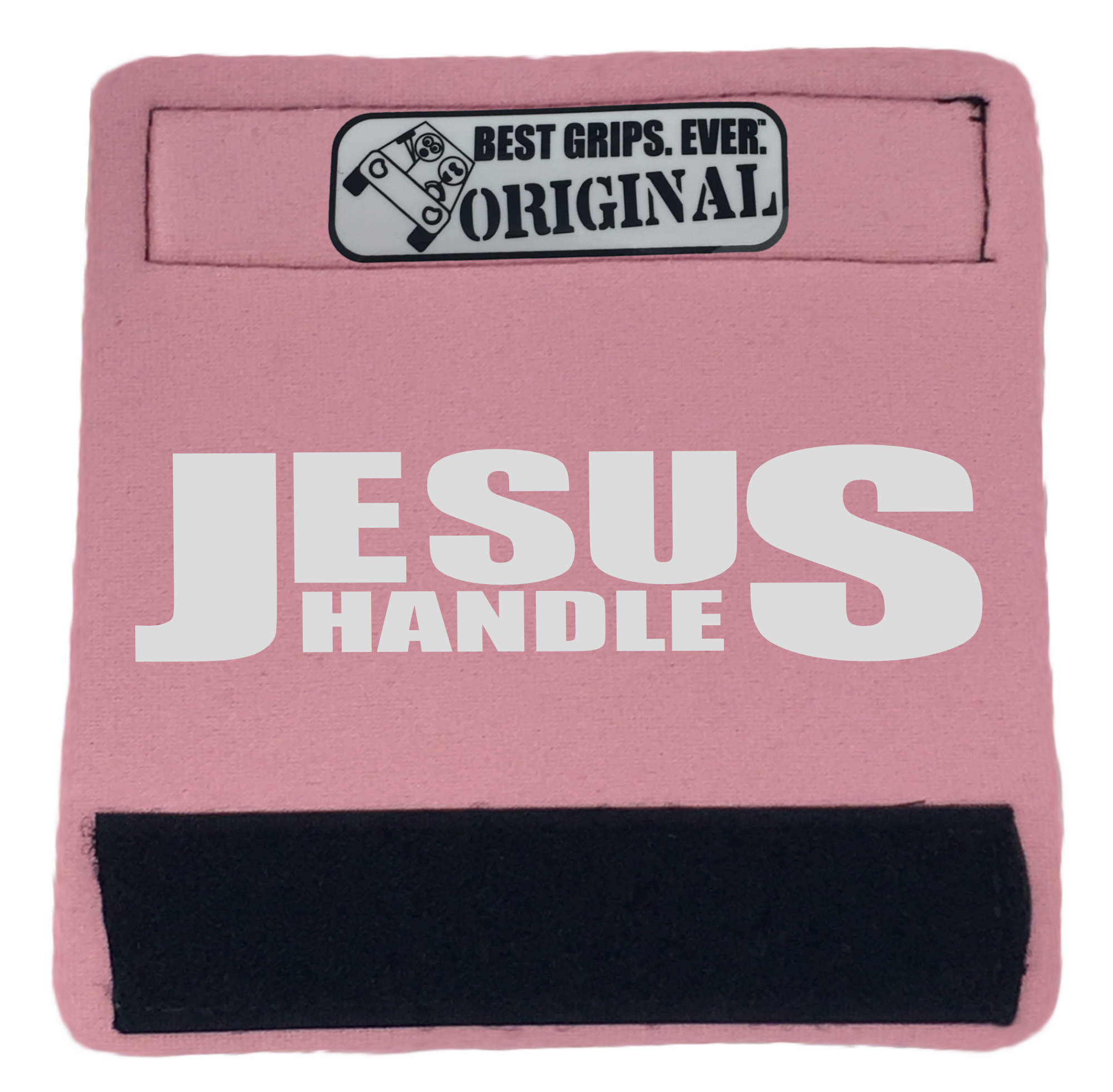 The Jesus Handle featuring smooth artwork and a soft base, designed for vehicle comfort and style.