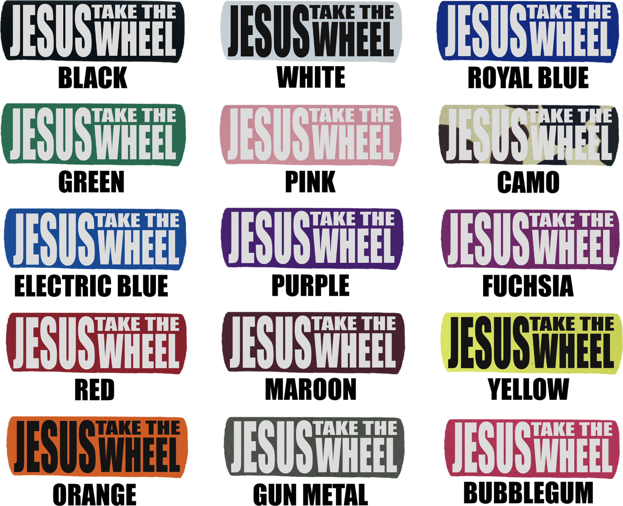 Jesus Take the Wheel Grip featuring smooth artwork and a soft base, designed for comfort and style in any vehicle.