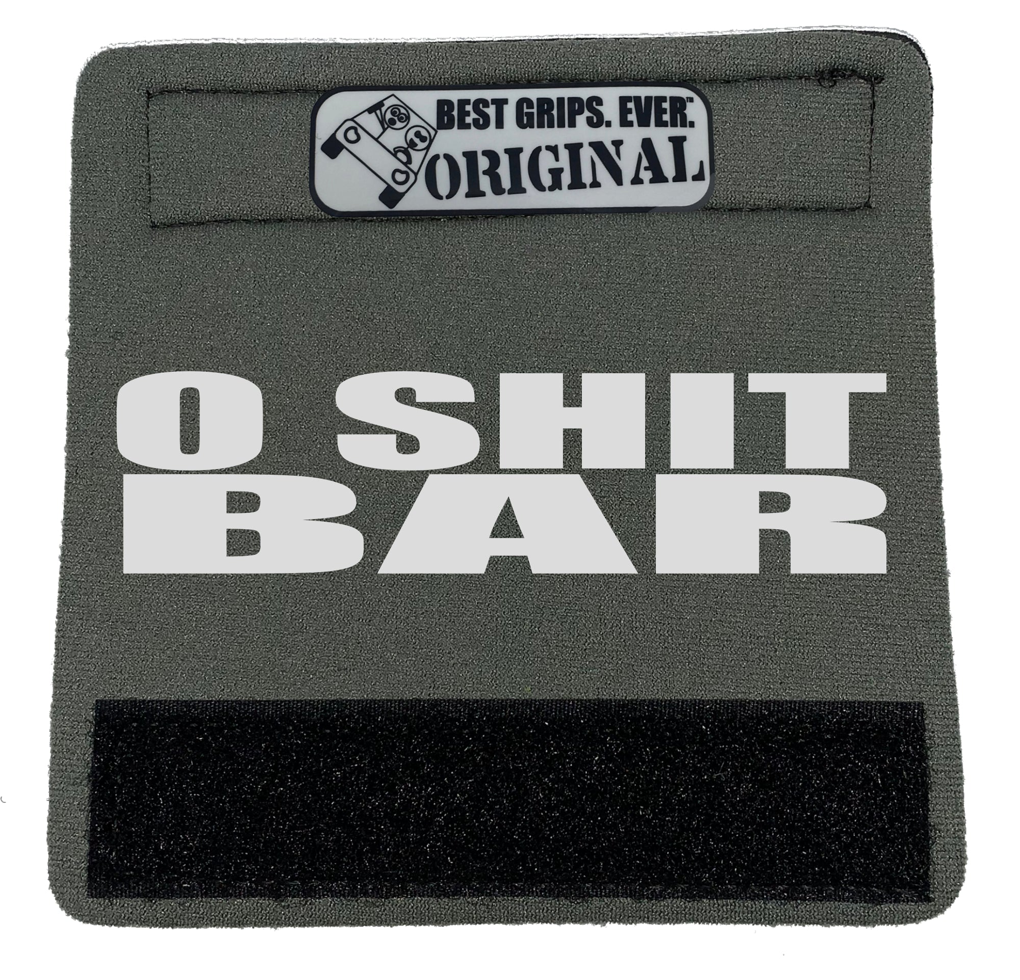 The O Shit Bar® featuring smooth artwork and a soft base, designed for comfort and style in vehicles.