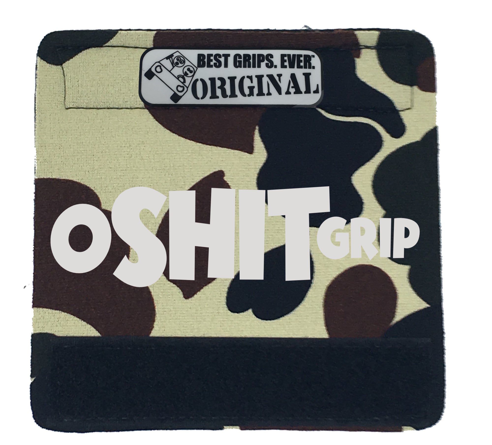 The O Shit Grip™ 2.0 featuring smooth artwork and a super-soft base, designed for vehicle interiors.