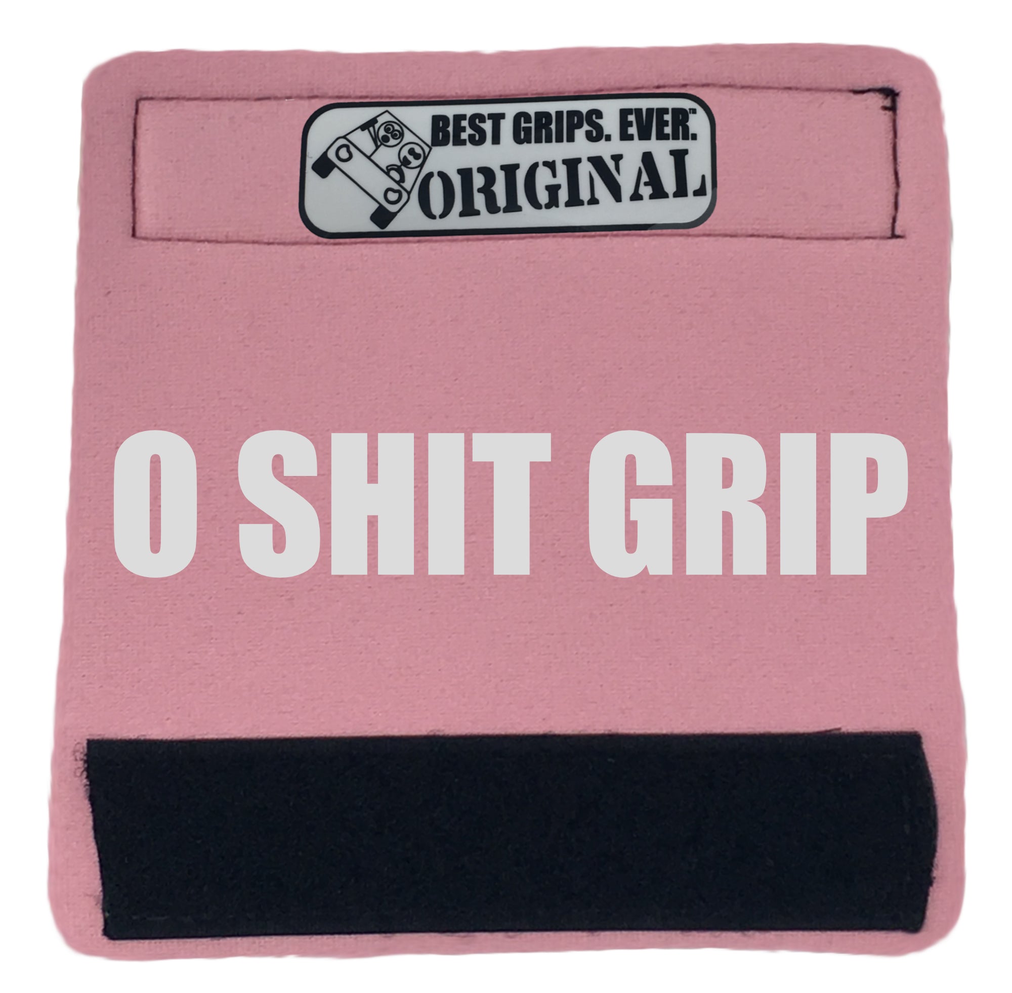 The O Shit Grip® featuring smooth artwork and a super-soft base, available in various colors for a fun vehicle accessory.