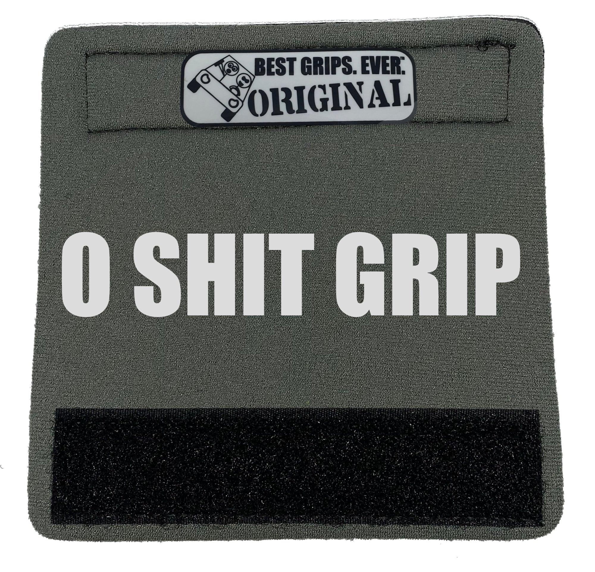 The O Shit Grip® featuring smooth artwork and a super-soft base, available in various colors for a fun vehicle accessory.