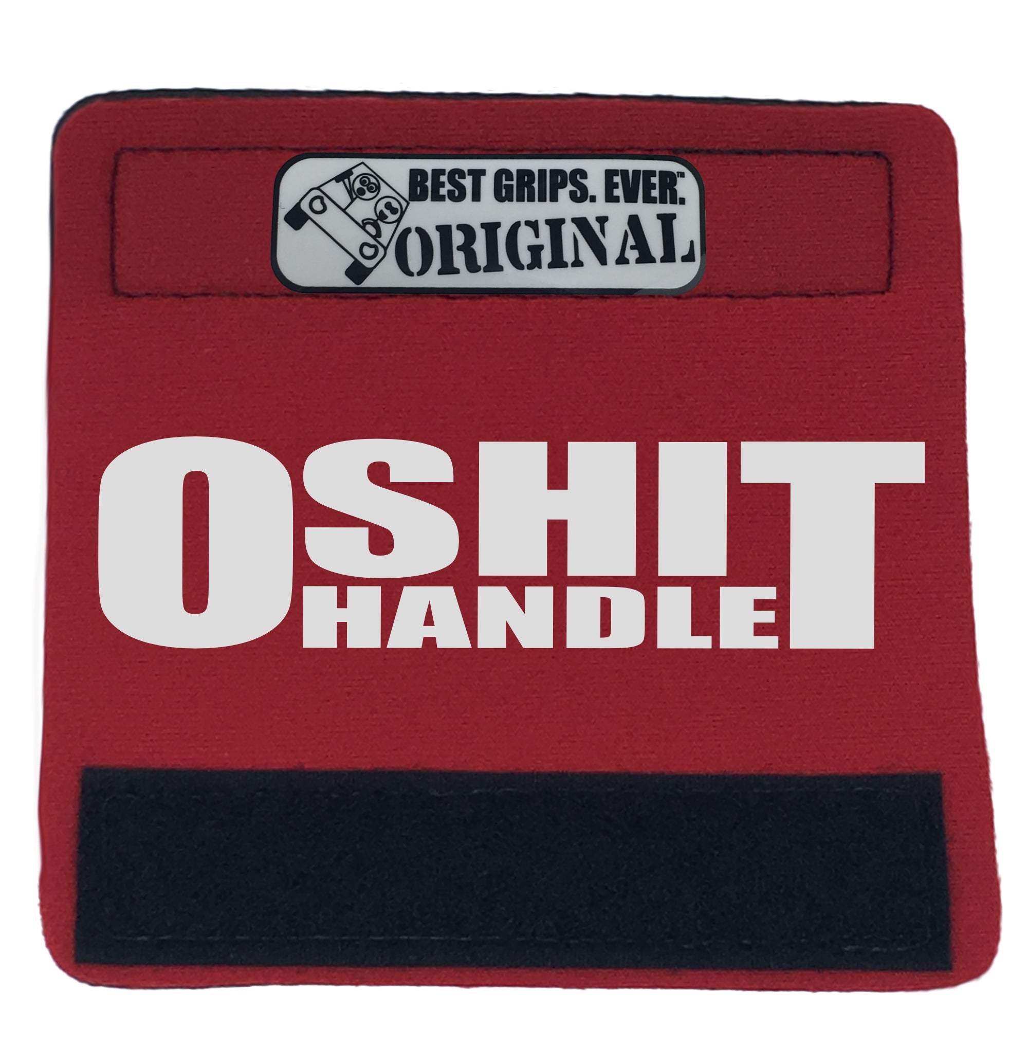 The O Shit Handle® featuring smooth artwork and a super-soft base, available in various colors for vehicle customization.