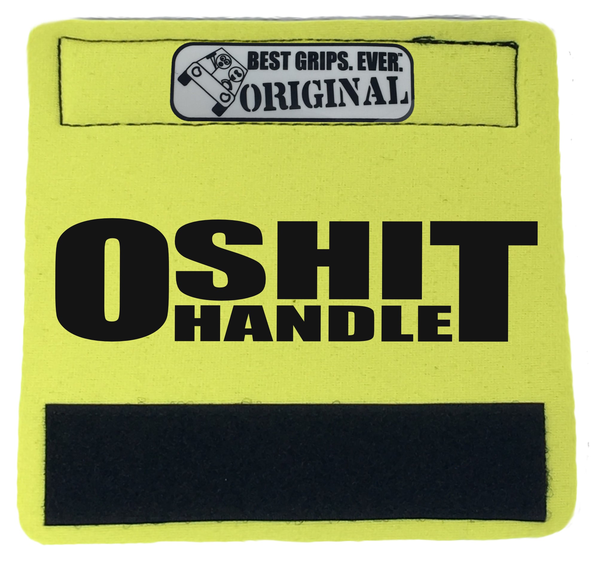 The O Shit Handle® featuring smooth artwork and a super-soft base, available in various colors for vehicle customization.