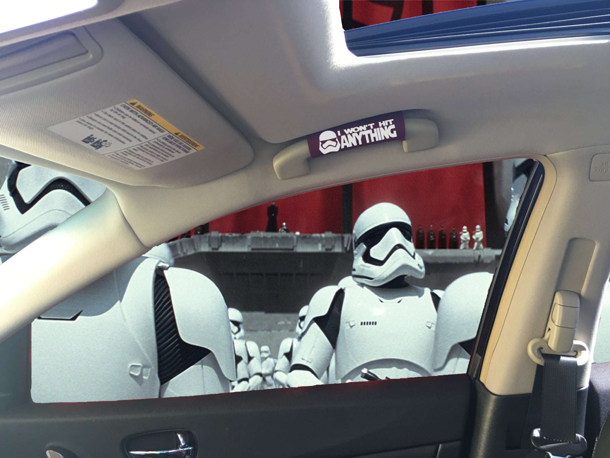 The Stormtrooper 2 Grip featuring smooth artwork and a soft base, designed for vehicle steering wheels.