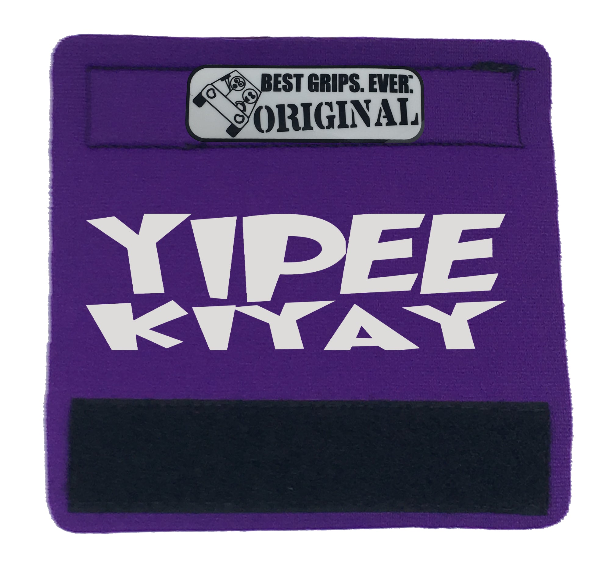 The YIPPIEKIYAY Grip featuring smooth artwork and a soft base, designed for comfort and style in any vehicle.