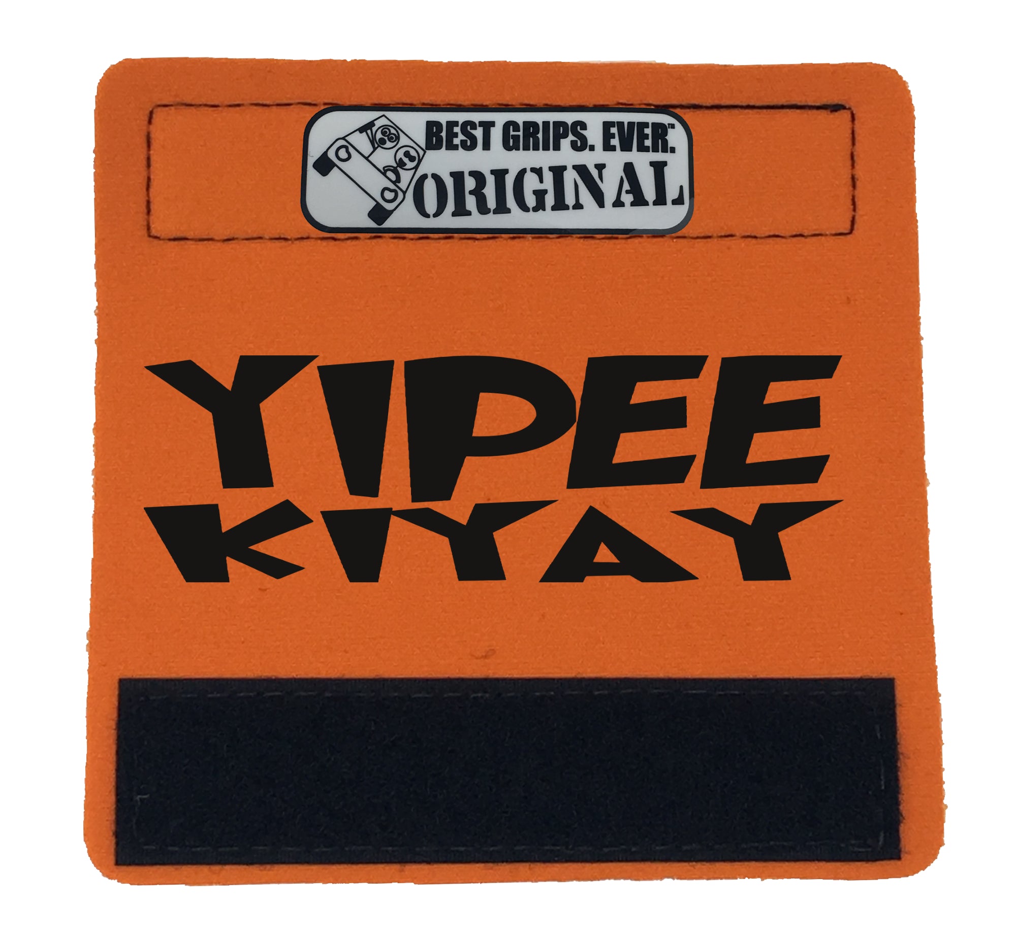 The YIPPIEKIYAY Grip featuring smooth artwork and a soft base, designed for comfort and style in any vehicle.