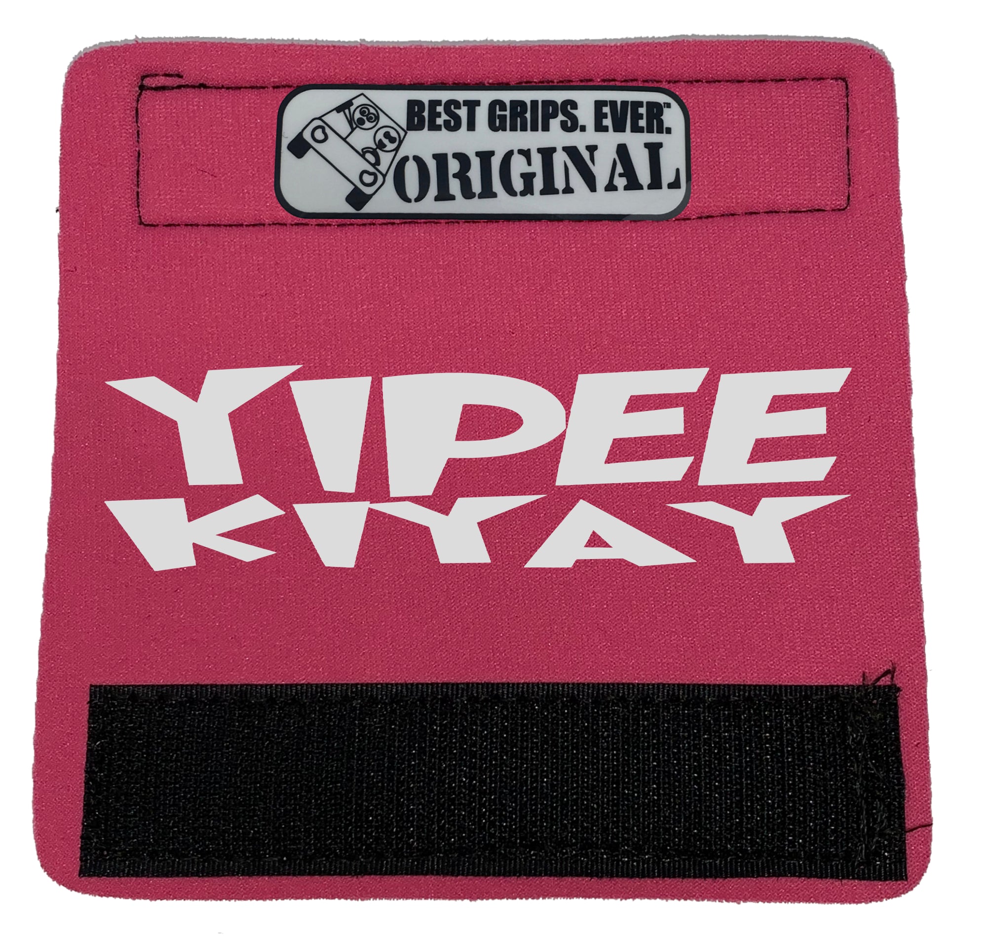 The YIPPIEKIYAY Grip featuring smooth artwork and a soft base, designed for comfort and style in any vehicle.