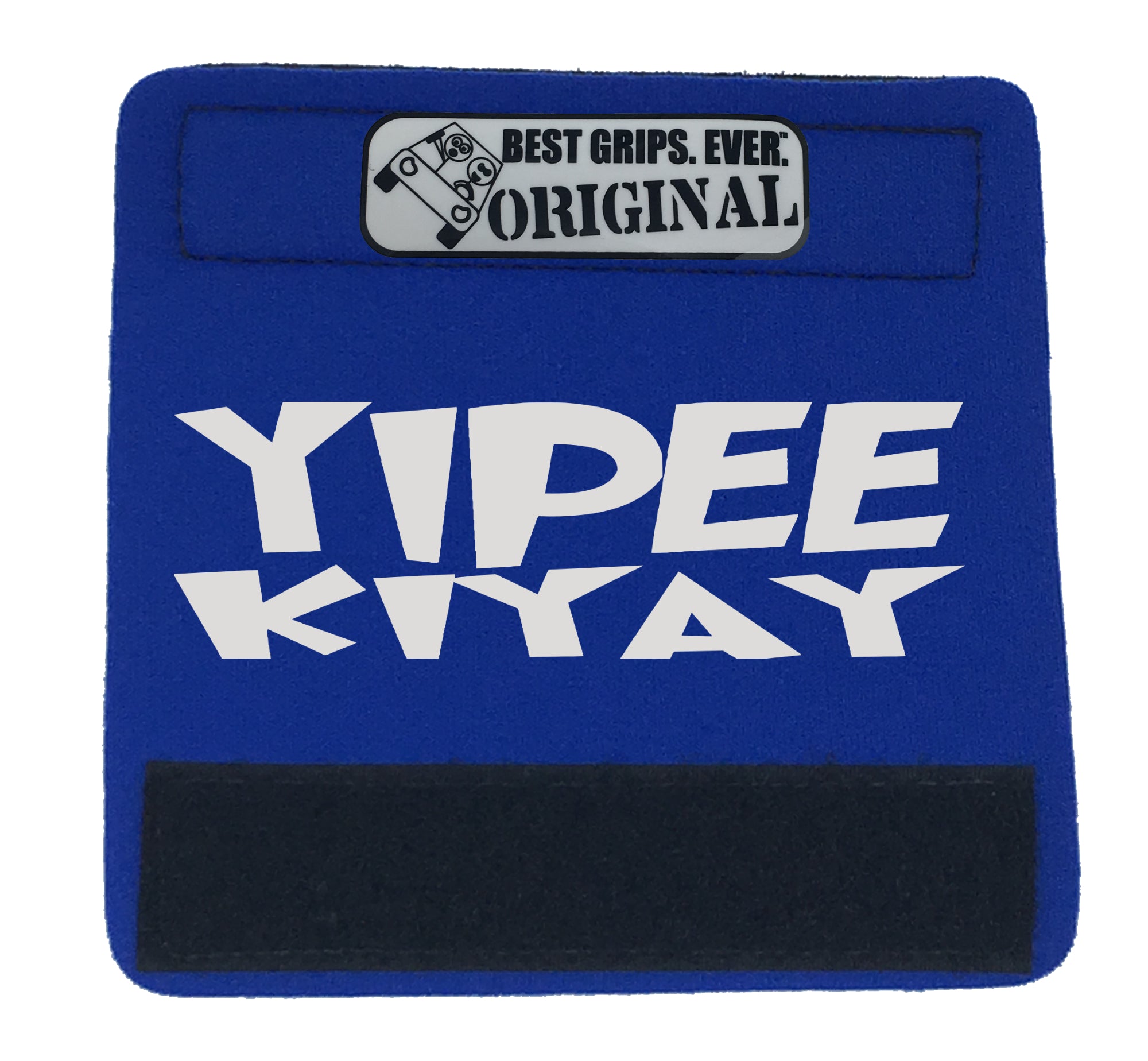 The YIPPIEKIYAY Grip featuring smooth artwork and a soft base, designed for comfort and style in any vehicle.