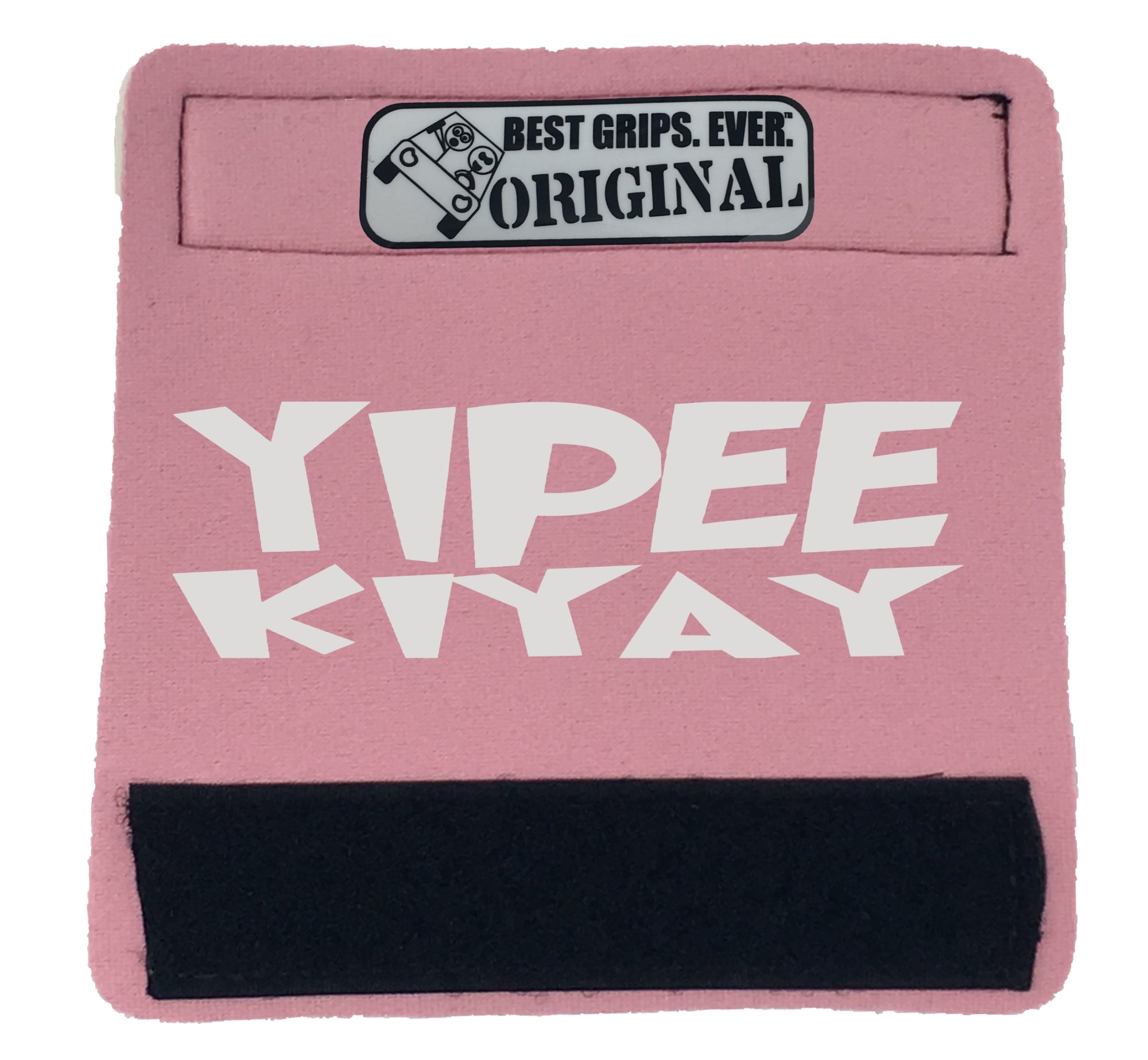 The YIPPIEKIYAY Grip featuring smooth artwork and a soft base, designed for comfort and style in any vehicle.