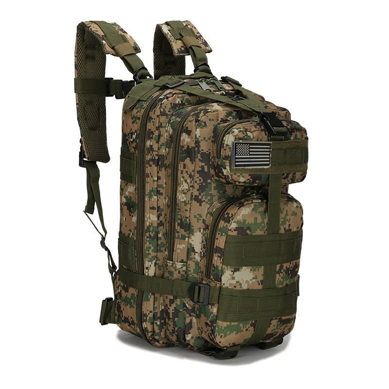 50L/30L Camo Military Bag featuring a durable waterproof design, adjustable straps, and Molle system for tactical use.