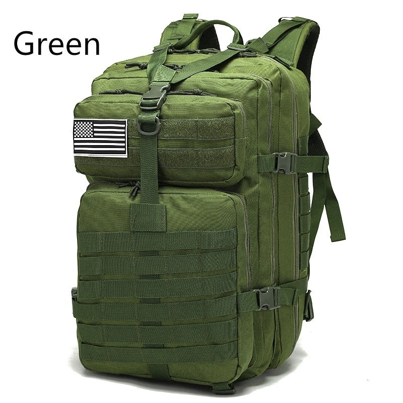 50L/30L Camo Military Bag featuring a durable waterproof design, adjustable straps, and Molle system for tactical use.