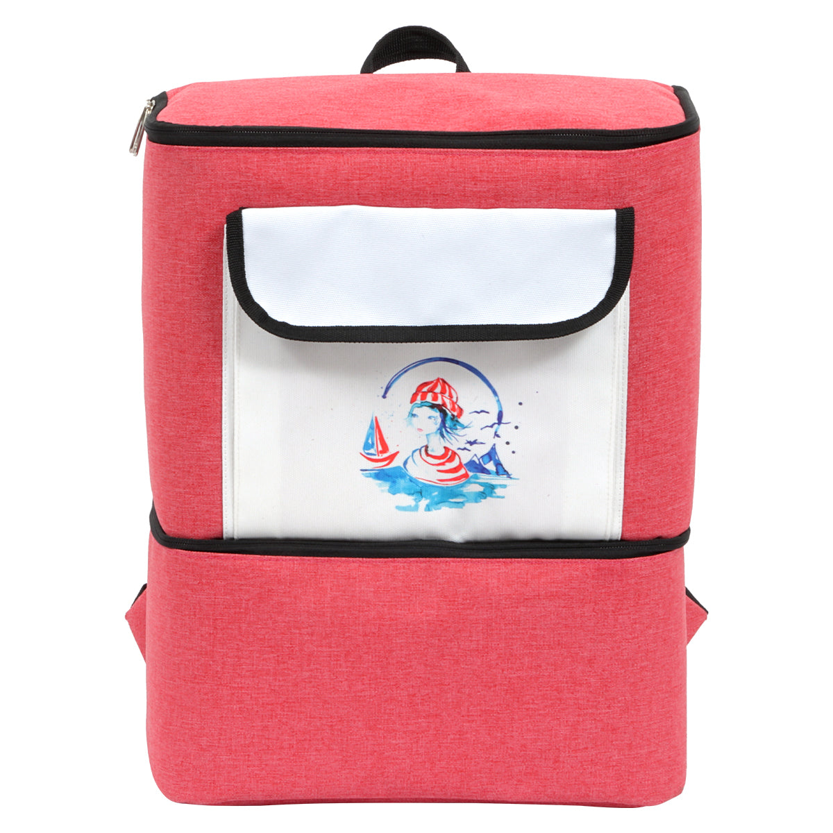 Anemoss Sailor Girl Kühlrucksack in Rosa mit isolierten Fächern für heiße und kalte Speisen, ideal für Picknicks und Schule.