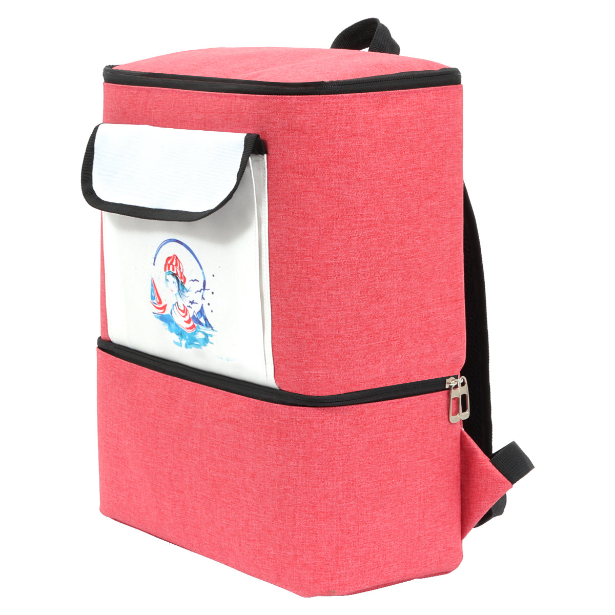 Anemoss Sailor Girl Kühlrucksack in Rosa mit isolierten Fächern für heiße und kalte Speisen, ideal für Picknicks und Schule.