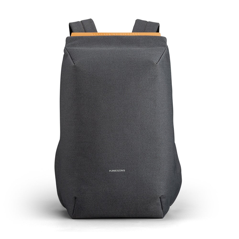 Anti-theft laptop backpack with USB charging port, featuring a stylish design and durable polyester material.