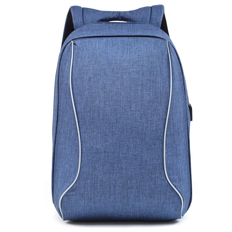 Anti-theft laptop business travel backpack with USB port, made of durable Oxford cloth, featuring multiple compartments and ergonomic design.