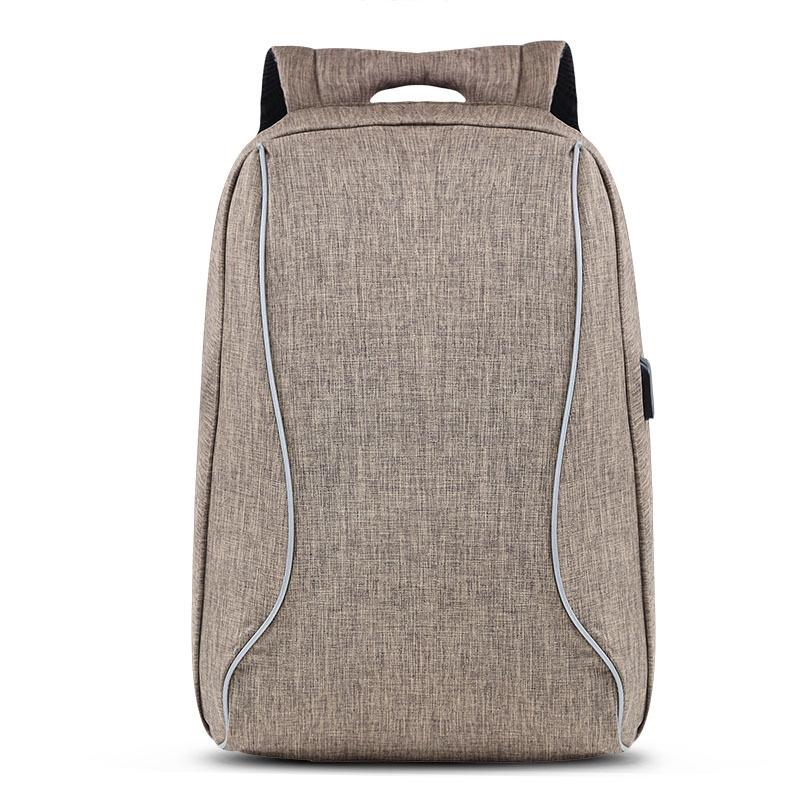 Anti-theft laptop business travel backpack with USB port, made of durable Oxford cloth, featuring multiple compartments and ergonomic design.