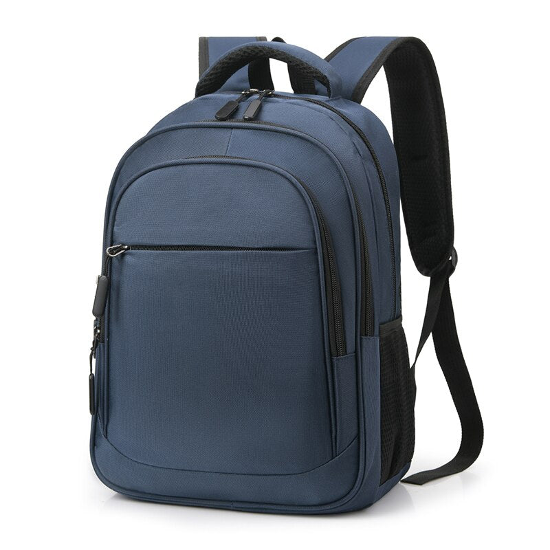 Luxury waterproof nylon backpack for men, designed for 15.6-inch laptops, featuring adjustable straps and multiple compartments.