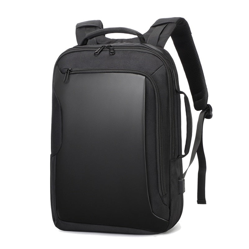 Stylish waterproof backpack for men, designed for laptops up to 15.6 inches, featuring USB charging port and anti-theft design.