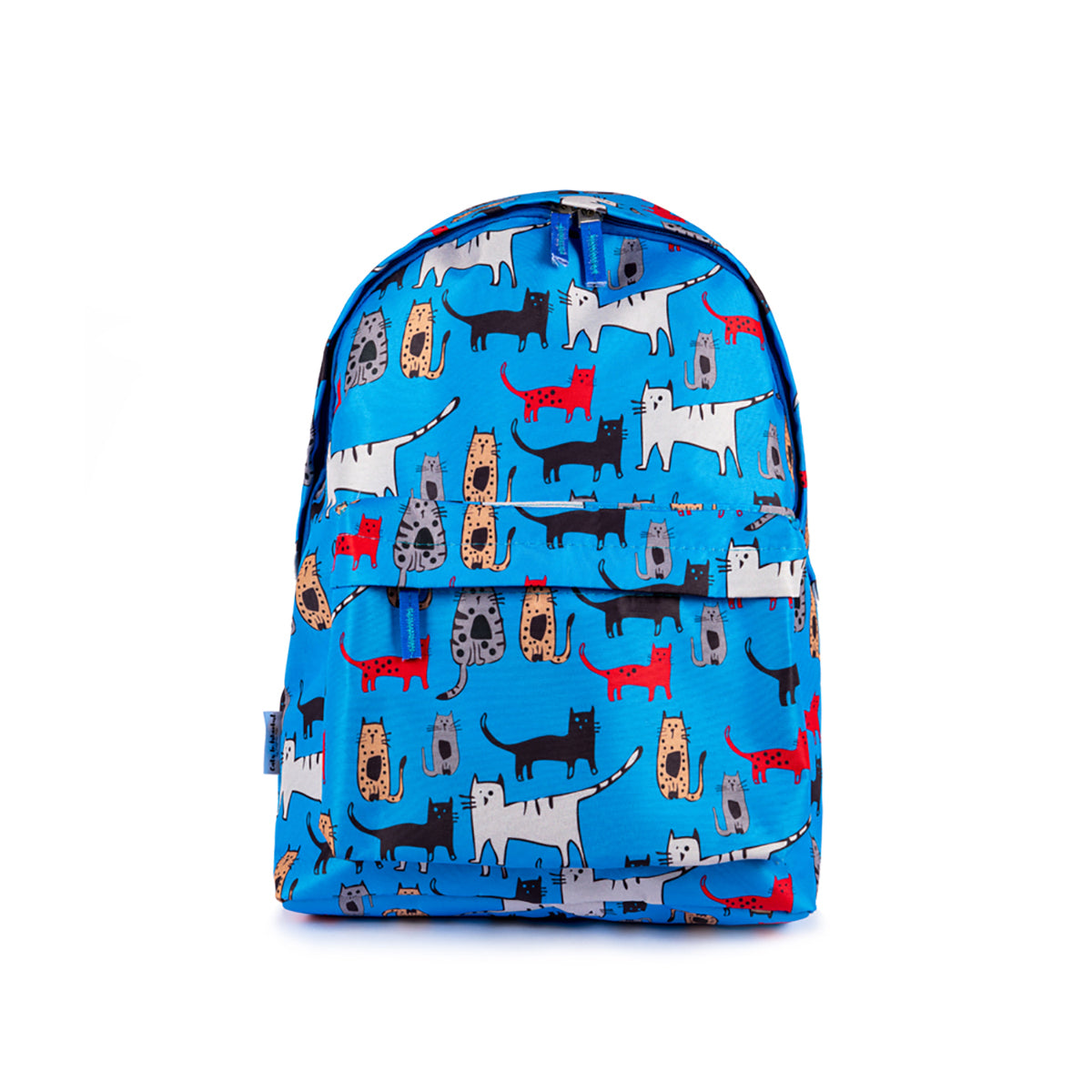 Biggdesign Cats Rucksack in Blau mit stilvollem Katzenmuster, ideal für Schule und Freizeit, aus hochwertigem, wasserdichtem Material gefertigt.