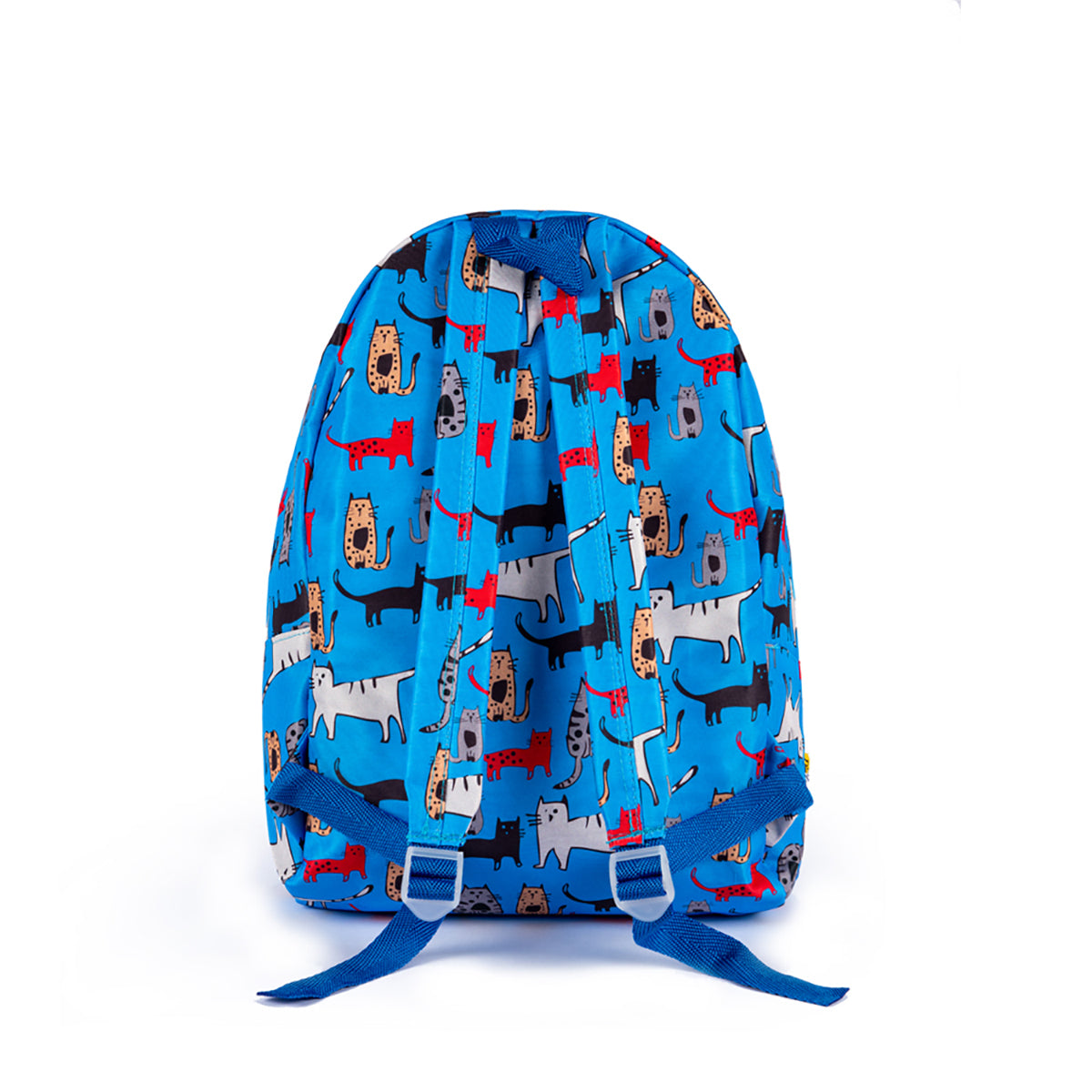 Biggdesign Cats Rucksack in Blau mit stilvollem Katzenmuster, ideal für Schule und Freizeit, aus hochwertigem, wasserdichtem Material gefertigt.