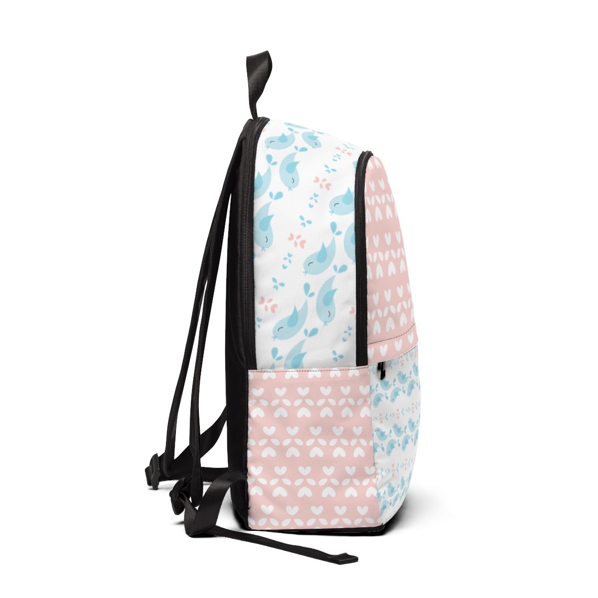 Birdie Flora Pink Backpack featuring a floral design, adjustable straps, and a padded back panel, perfect for school and travel.