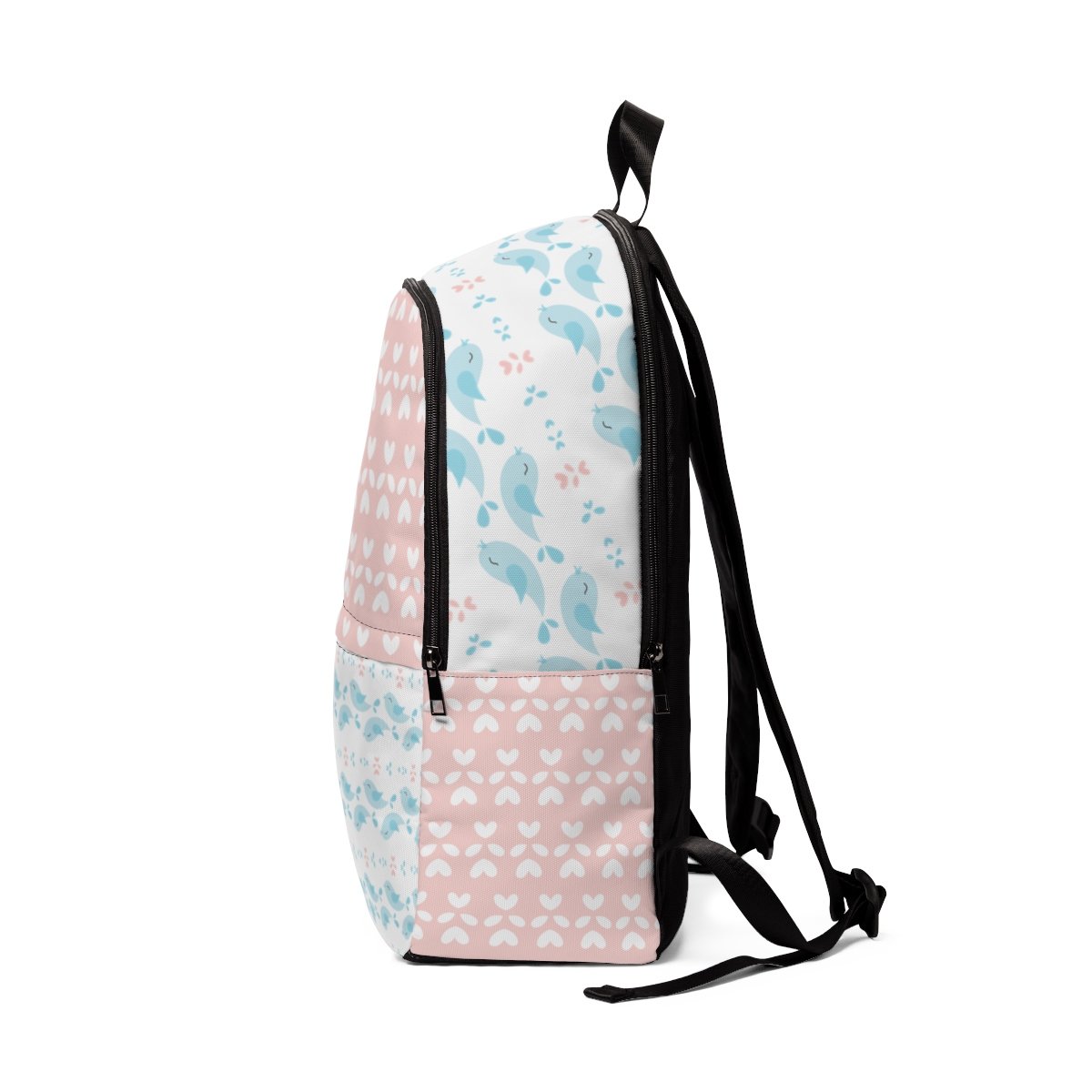 Birdie Flora Pink Backpack featuring a floral design, adjustable straps, and a padded back panel, perfect for school and travel.