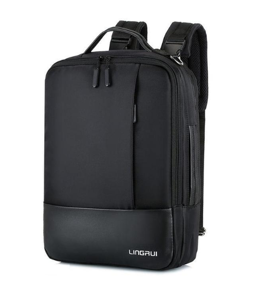 Business backpack for men featuring a USB charging port, made of waterproof Oxford cloth, with multiple compartments and air cushion straps.