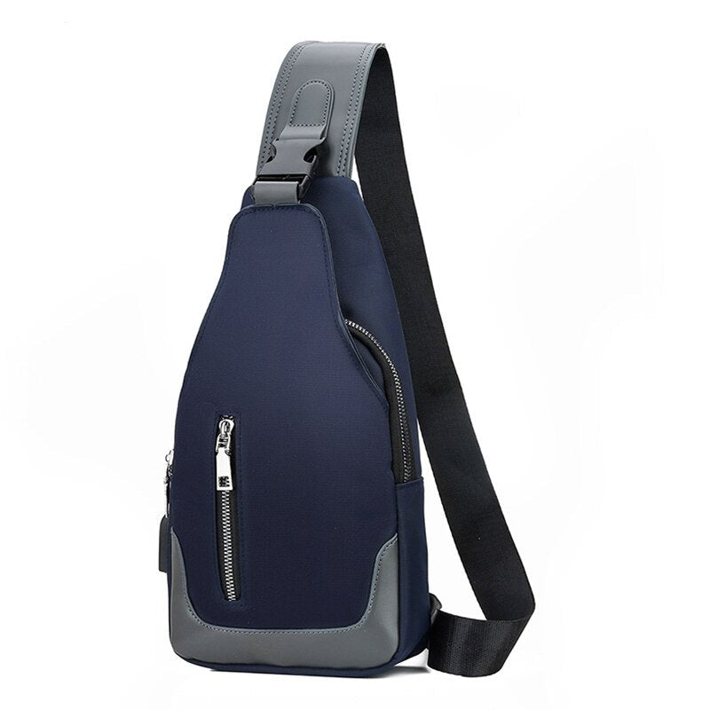 Business crossbody bag for men made of waterproof nylon, featuring multiple interior pockets and a casual design.