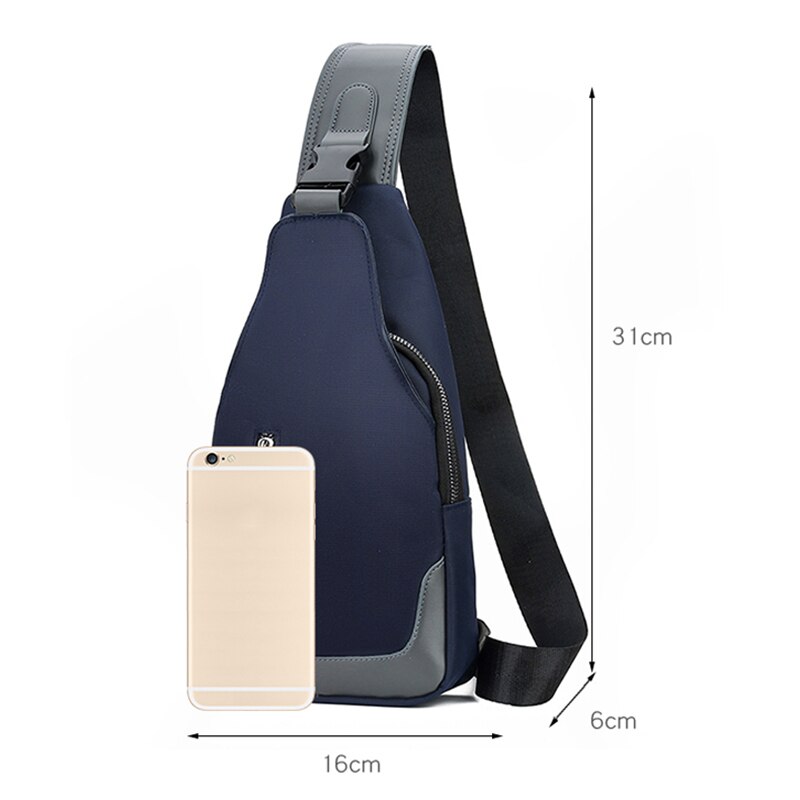 Business crossbody bag for men made of waterproof nylon, featuring multiple interior pockets and a casual design.