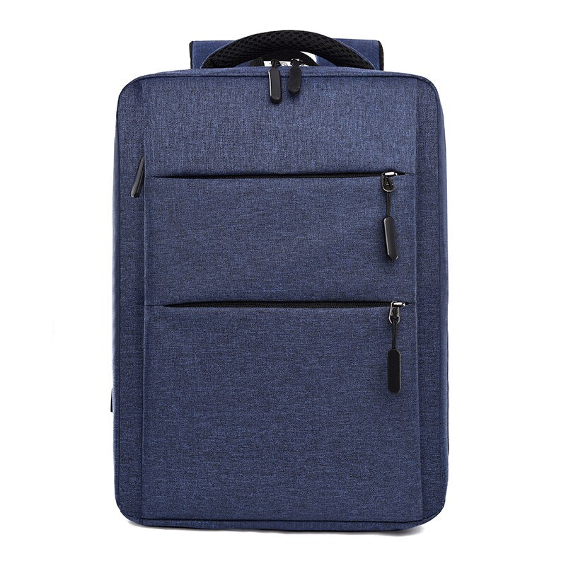 Business Man Backpack made of waterproof Oxford cloth, featuring USB charging port and multiple interior pockets for organization.